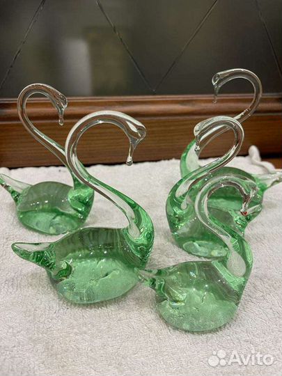 Лебеди цветной хрусталь