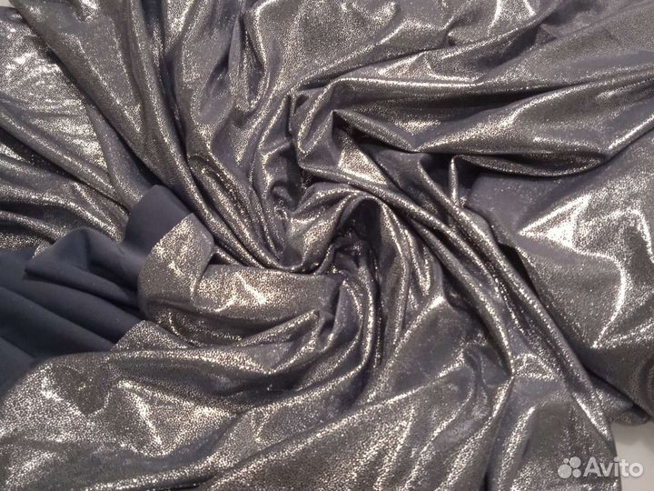 Ткань трикотаж с металлическим блеском отрез