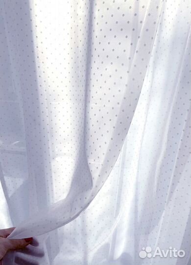 Тюль Горошек Нежная вуаль Белый