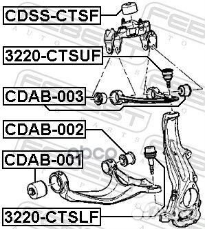 Опора шаровая верхнего рычага перед прав/лев