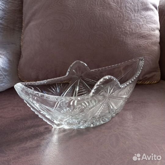 Ваза хрустальная СССР ладья