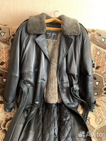 Пальто мужское кожаное