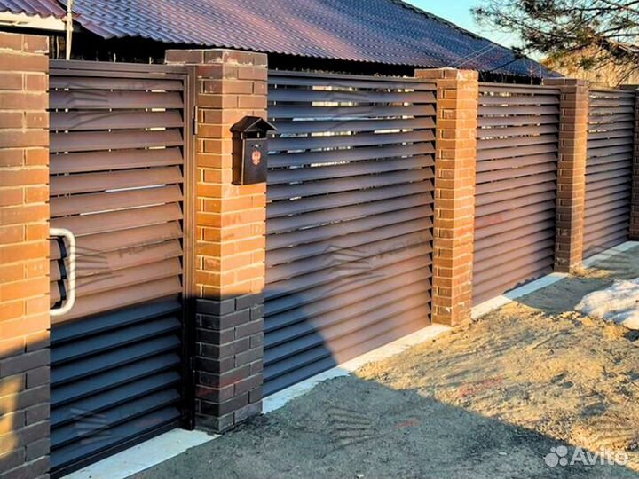 Забор жалюзи горизонтальный