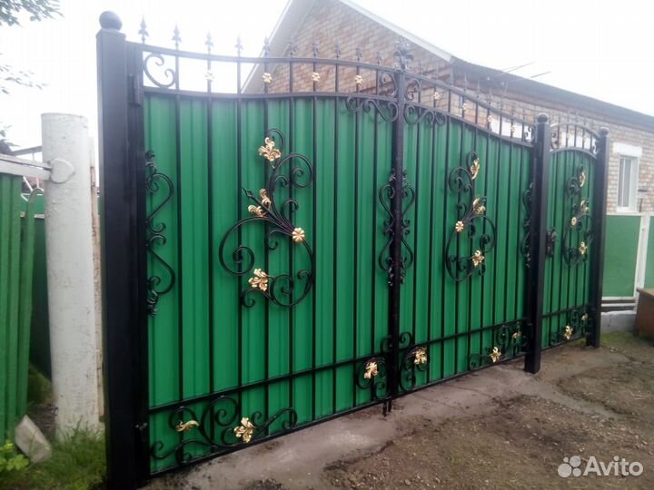 Ворота кованые с калиткой