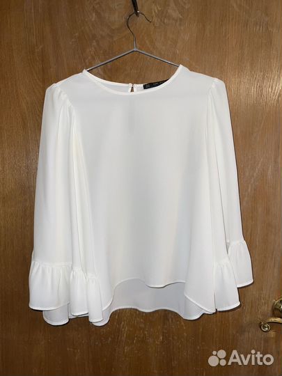 Блузка белая zara xs