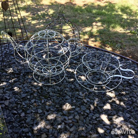 Габион чайник и чашка с блюдцем.Новые.Руч.работа