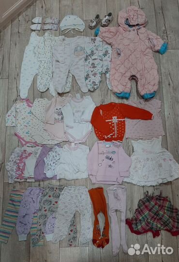 Вещи пакетами б/у от 0-1 года девочкам
