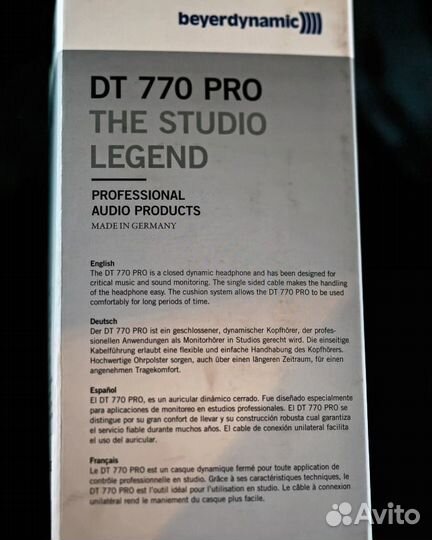 Наушники накладные Beyerdynamic DT 770 PRO 250 ohm