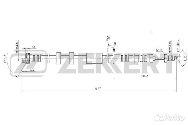 Шланг тормозной передний Ford C-Max II 10- Focus III 10- Grand C-Max 10