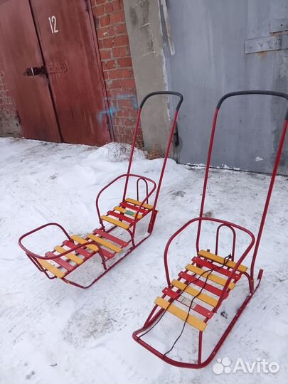 Санки детские одноместные и двухместные