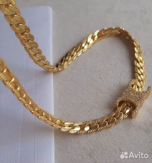 Цепь чокер колье Celine золот