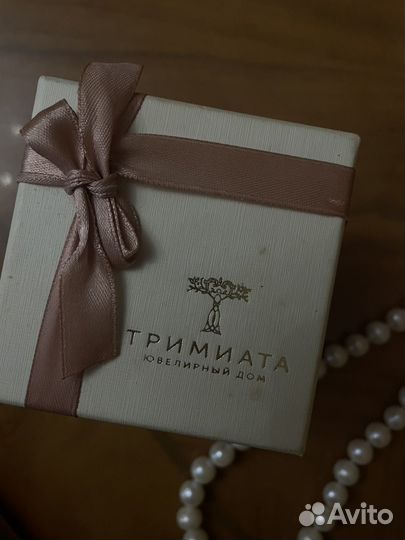 Бусы из натурального жемчуга Тримиата