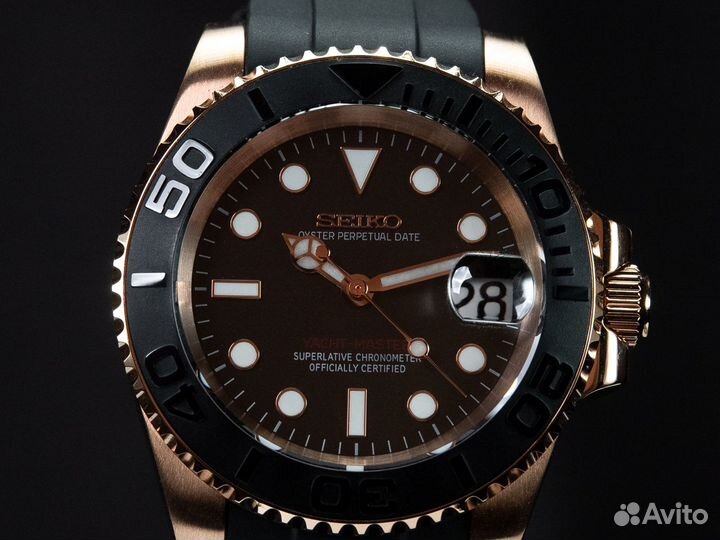 Часы Seiko Yacht-master rose gold mod