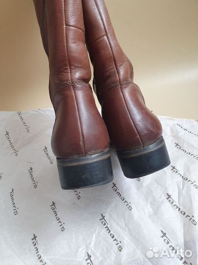 Женские сапоги tamaris 38 39 натуральная кожа