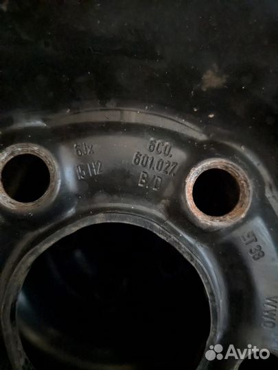 Диски стальные штампованные VW 15 дюймов, 4 шт