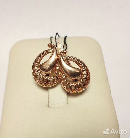 Золотые серьги 585 пробы без камней