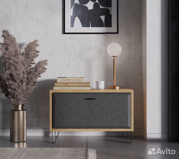 Тумба Грейс KOM1K, дуб наварра/графит