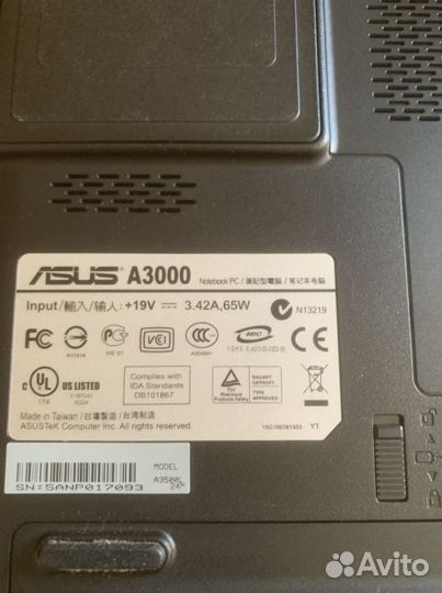 Asus А3000 ноутбук