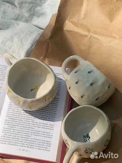 Кружка из глины ручной работы