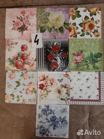 Салфетки для декупажа. розы. Наборы