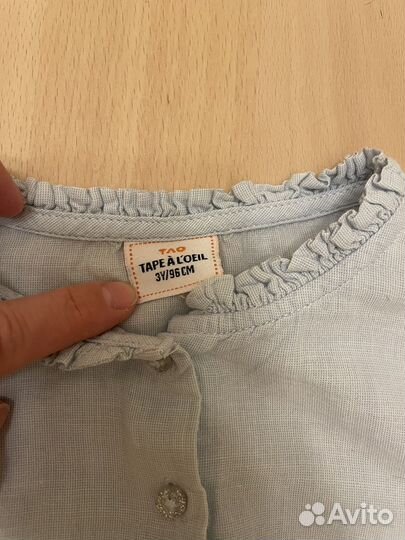 Блузка рубашка, тао, 3 года, 98