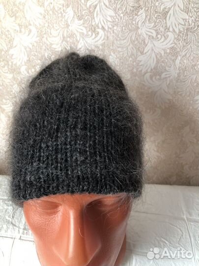 Шапка пуховая вязаная