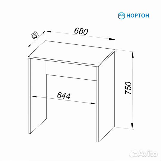 Стол письменный компьютерный Арк Дуб Сонома