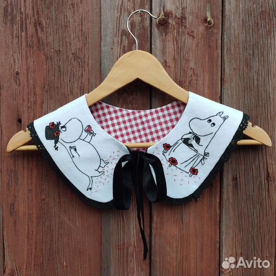 Съемный воротничок ручная работа муми-тролль