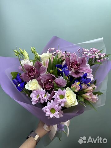 Сборный букет в сиреневых тонах