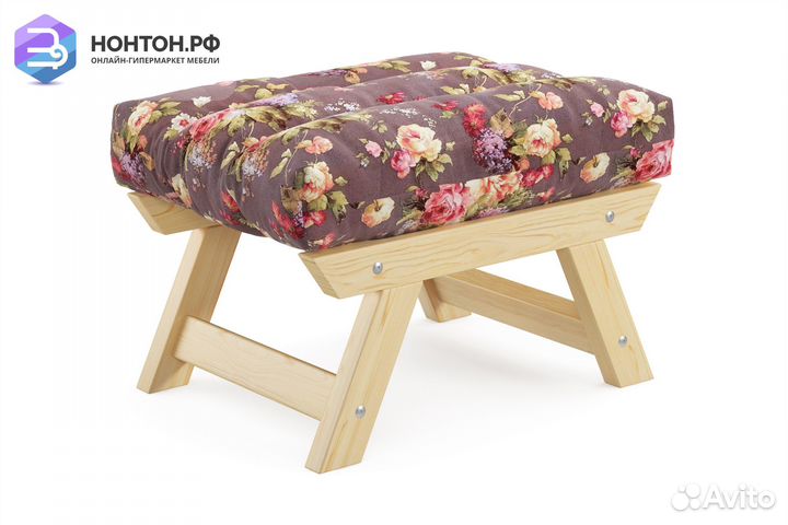 Пуф Амбер бордовый