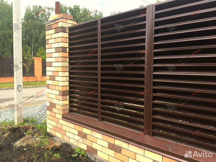 Забор жалюзи горизонтальный