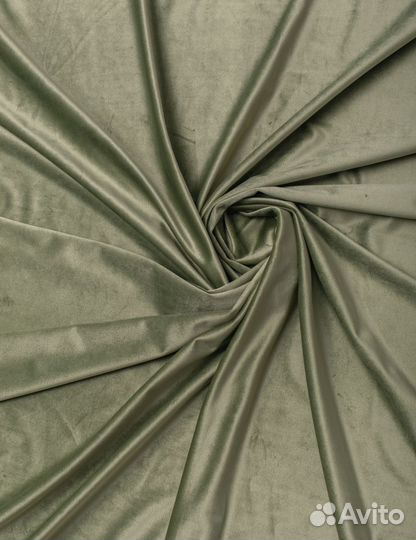 Велюровые шторы премиум класса оливковый