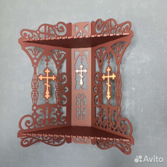 Полка для икон Иконостас Модель 20 Красный угол 1