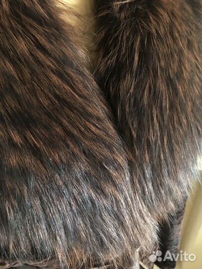 Шуба мутон (овчина) и песец