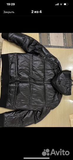 Мужская кожаная натуральная куртка утепленная