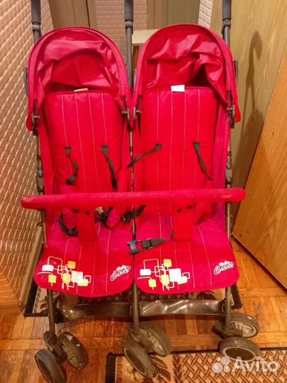 Прогулочная коляска для двойни бу