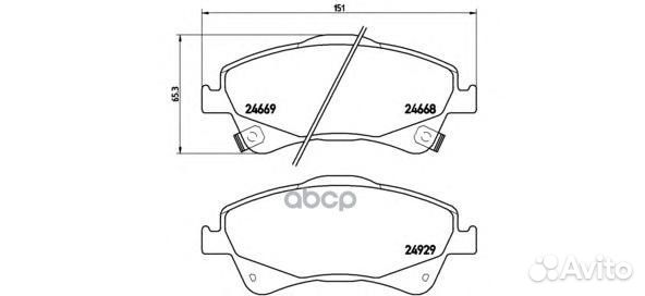 Колодки тормозные дисковые перед P83109 Brembo