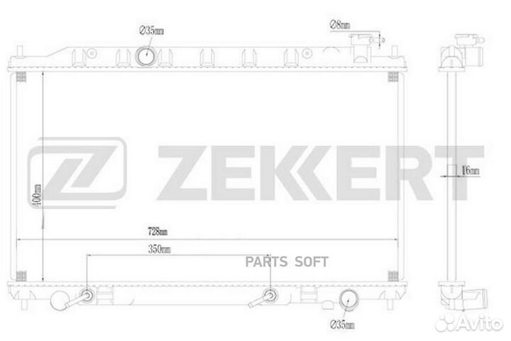 Радиатор охлаждения двигателя Nissan Teana (J31) 03- zekkert MK1625