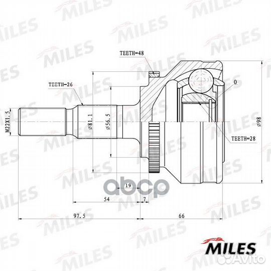 ШРУС volvo 850/C70/S70/V70 2.0-2.5TDI 93-05 нар