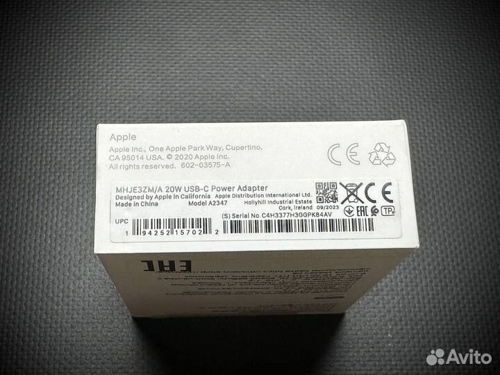 Блок быстрой зарядки Apple 20w - оригинал 100%