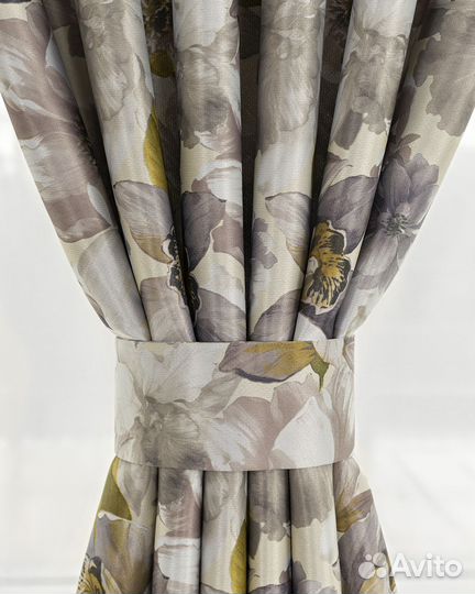 Шторы рогожка Жардин бронзовый новые пошив