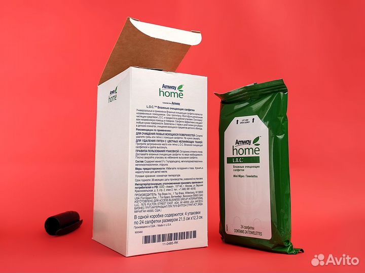 Очищающие салфетки LOC 4 упаковки в коробке Amway