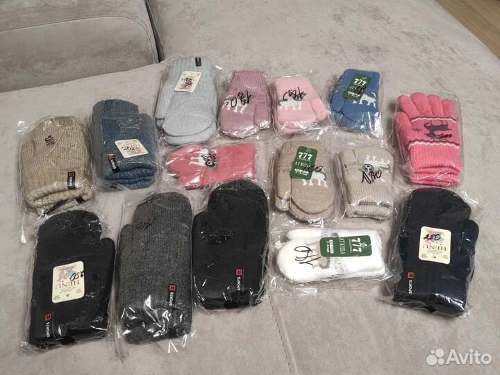 Перчатки варежки зимние детские и подростковые