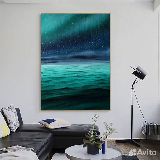 Картина маслом Звезды над морем Интерьерная