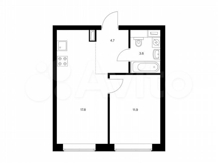 1-к. квартира, 38 м², 25/62 эт.