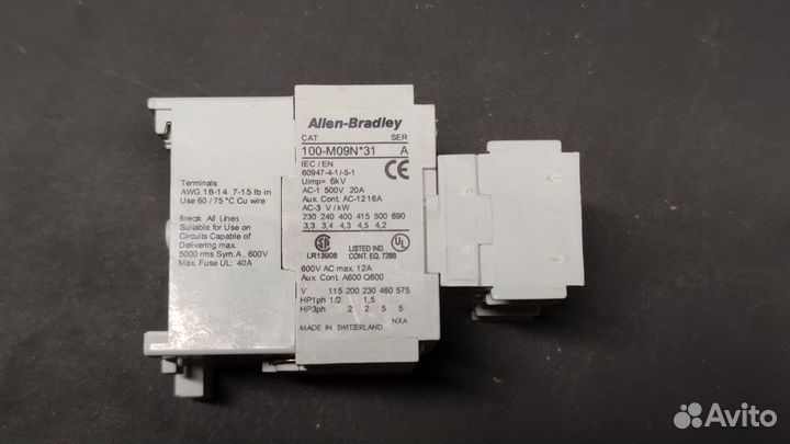 Контактор allen bradley 100-M09N*31