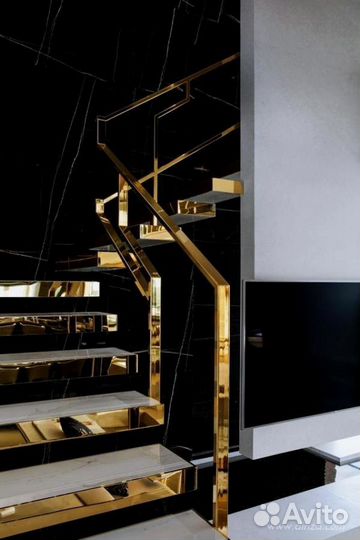 Мебель из нержавеющей стали и покрытие под золото