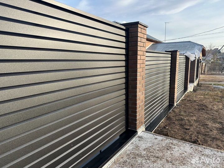 Забор жалюзи хайтек чёрный матовый