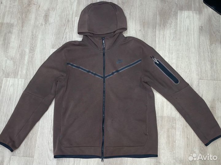 Кофта nike tech fleece коричневая