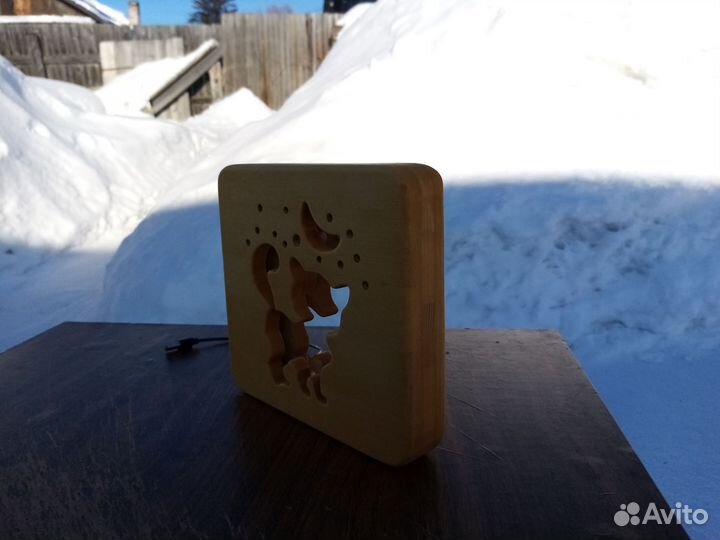 Ночник кошечка из дерева